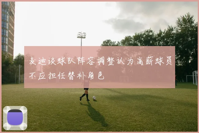 麦迪谈球队阵容调整认为高薪球员不应担任替补角色